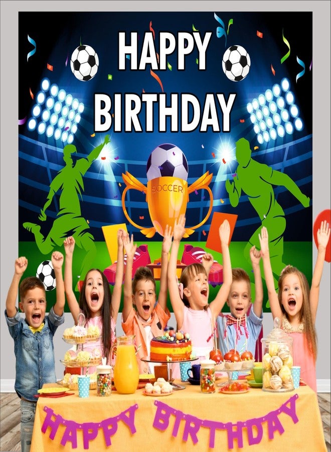 Party Baazaar Soccer Birthday Backdrop 5x4 Ft | Backdrops for Decoration | Birthday Decoration Backdrop | Banner for Kids Theme Party - Image 5